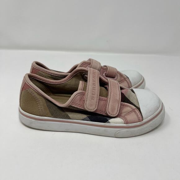 Burberry Pink Check Double Strap Sneaker Toddler (EU 28) - Picture 4 of 11